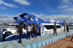Armada kapal reguler Dinas Perhubungan (Dishub) DKI Jakarta bersandar di dermaga Kepulauan Seribu. Sistem tiket online kapal ini tengah disorot warga akibat kendala akses kuota. (Foto: Istimewa)