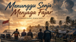 Ilustrasi serial Batas Buih edisi ketiga berjudul Menunggu Senja, Menjaga Fajar karya Sagara Ahmad.