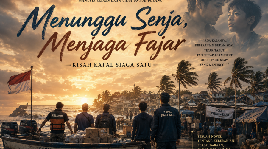 Ilustrasi serial Batas Buih edisi ketiga berjudul Menunggu Senja, Menjaga Fajar karya Sagara Ahmad.