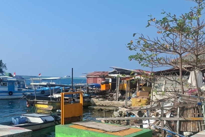 Kondisi pesisir sisi utara Pulau Panggang yang diusulkan menjadi lokasi pembangunan jalan lingkar.